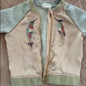 Silk bomber jacket with beautiful appliqué
